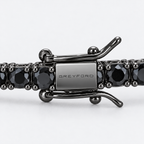 Greyford Berlin Black Cubic Zirconia Tennis Bracelet — close-up of the piece and brand engraving
