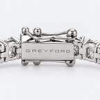 Greyford Dublin Black Clover Tennis Bracelet — close-up of the piece and brand engraving