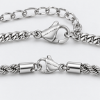 GREYFORD Cross Bracelet Stack Bundle | Silver — close-up of the piece and brand engraving