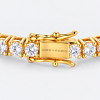 Greyford Lugano Zirconia Tennis Bracelet — close-up of the piece and brand engraving