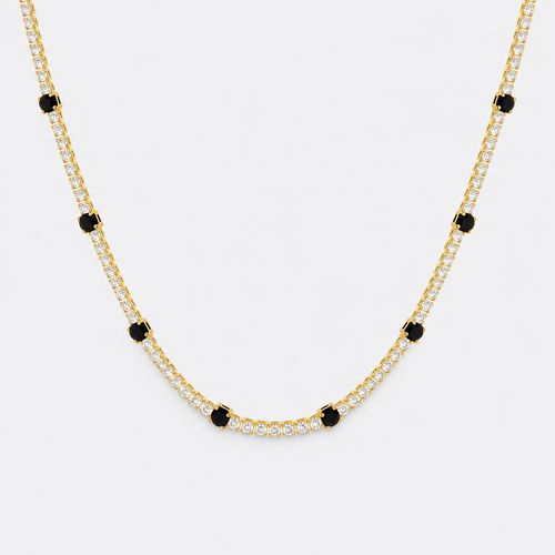 Greyford Amalfi Black Stone Station Necklace — studio product photograph