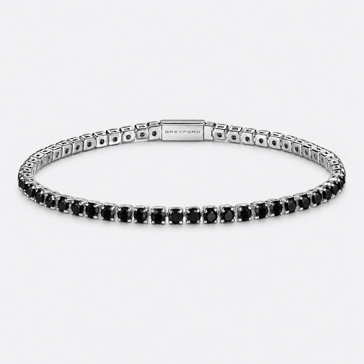Greyford Deauville Black Stone Tennis Bracelet — studio product photograph