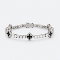 Greyford Dublin Black Clover Tennis Bracelet — studio product photograph