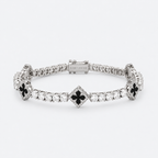 Greyford Dublin Black Clover Tennis Bracelet — studio product photograph