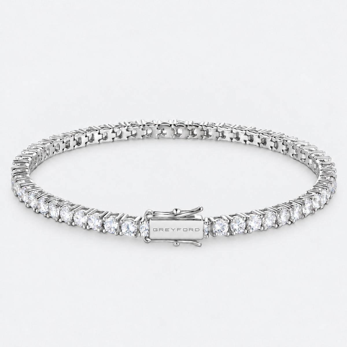 Greyford clear-stone tennis bracelet — studio product photograph