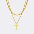 Greyford Madrid Cross and Wheat Chain Necklace Set — studio product photograph