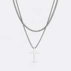 Greyford Madrid Cross and Wheat Chain Necklace Set — studio product photograph