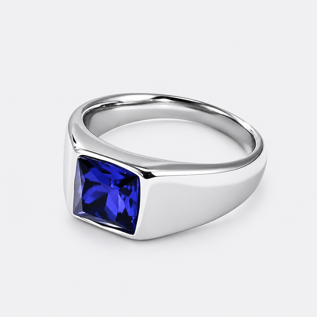 GREYFORD Square Stone Signet Ring — studio product photograph