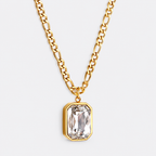 Greyford Paris Rectangular Stone Pendant Necklace — studio product photograph