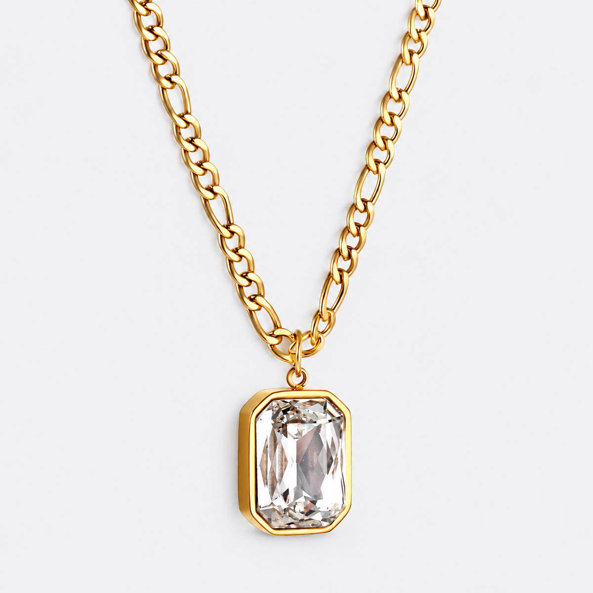 Greyford Paris Rectangular Stone Pendant Necklace — studio product photograph