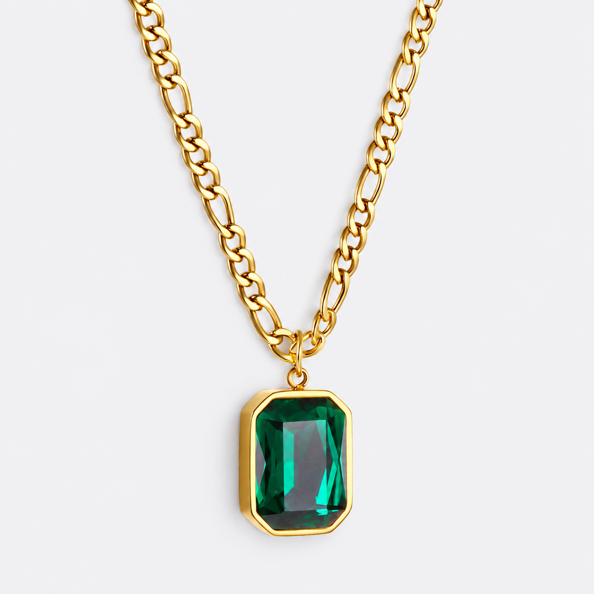 Greyford Paris Rectangular Stone Pendant Necklace — studio product photograph