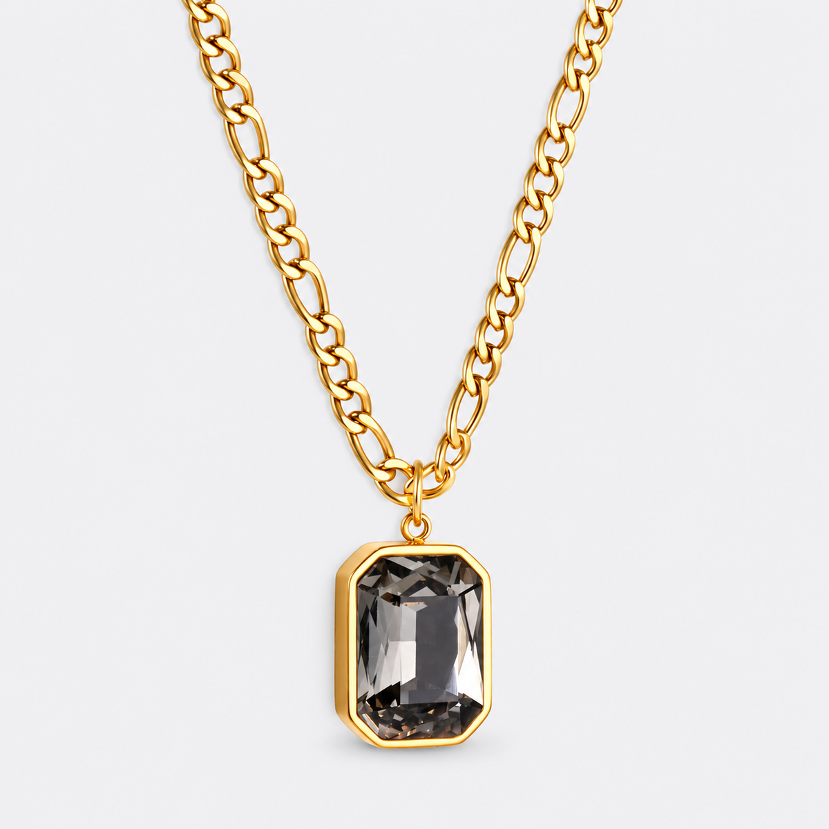 Greyford Paris Rectangular Stone Pendant Necklace — studio product photograph