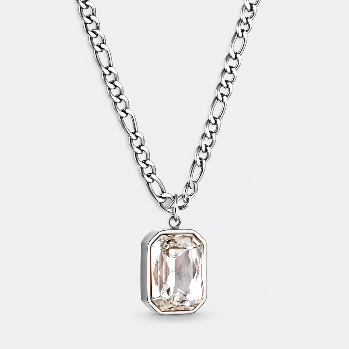 Greyford Paris Rectangular Stone Pendant Necklace — studio product photograph