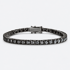 GREYFORD Moissanite Tennis Bracelet | Black 925 Silver — studio product photograph
