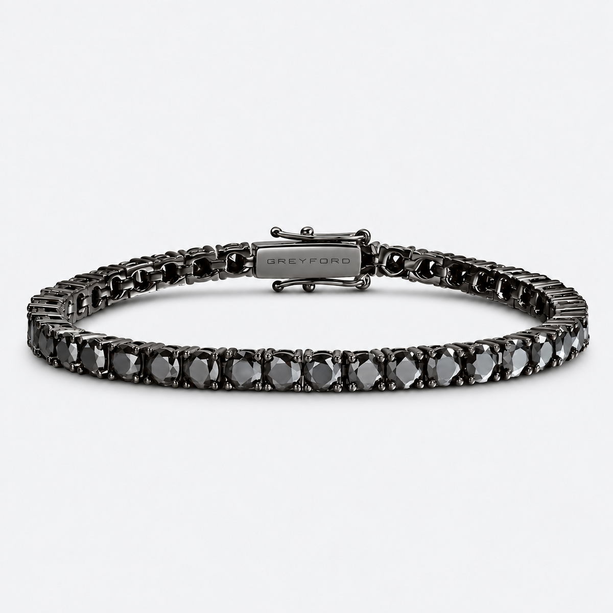 Greyford Reykjavik Black Moissanite Tennis Bracelet — studio product photograph