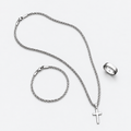 Greyford Siena Cross Necklace Bracelet and Ring Set — studio product photograph