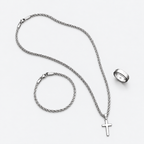 Greyford Siena Cross Necklace Bracelet and Ring Set — studio product photograph