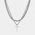 Greyford Valencia Cross and Curb Chain Necklace Set — studio product photograph
