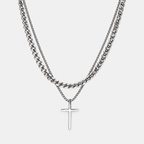 Greyford Valencia Cross and Curb Chain Necklace Set — studio product photograph